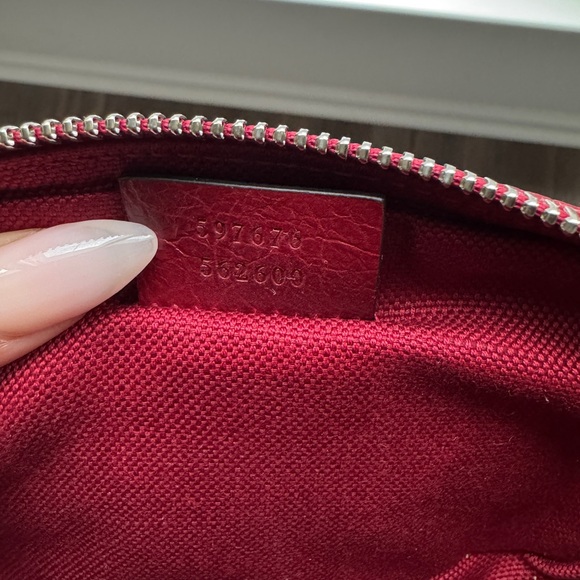 Gucci Red Morpheus leather Crackle Crossbody Belt Bag - Picture 7 of 9